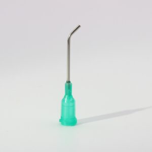 45° 18G precision stainless steel dispensing tip for industrial fluids